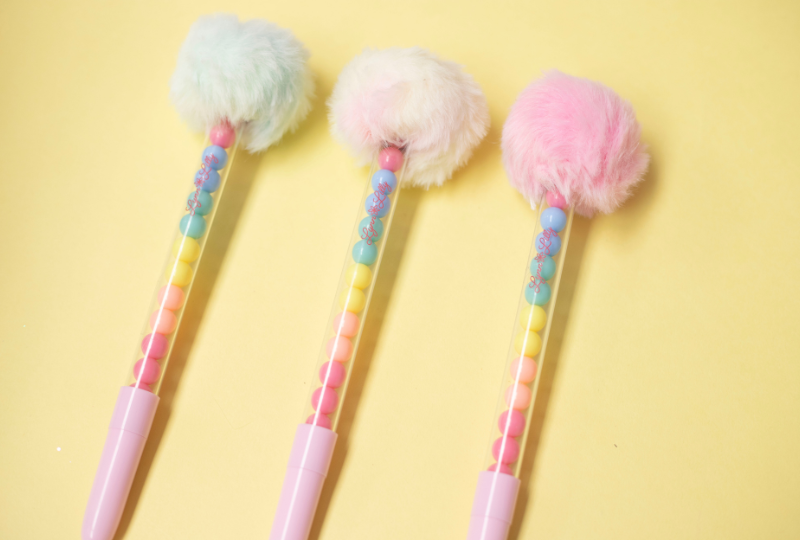 Rainbow Pom Pom Pens