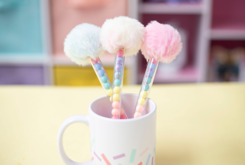 Rainbow Pom Pom Pens