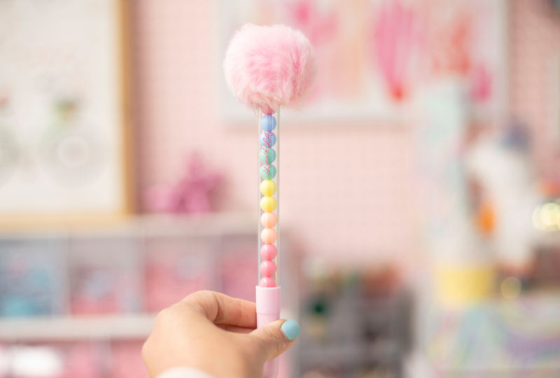 Rainbow Pom Pom Pens