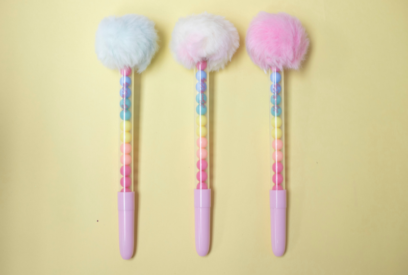 Rainbow Pom Pom Pens