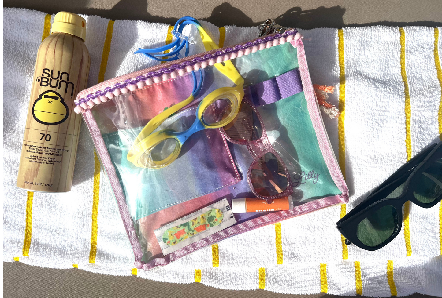 Mini Rainbow Clear Everything Tote